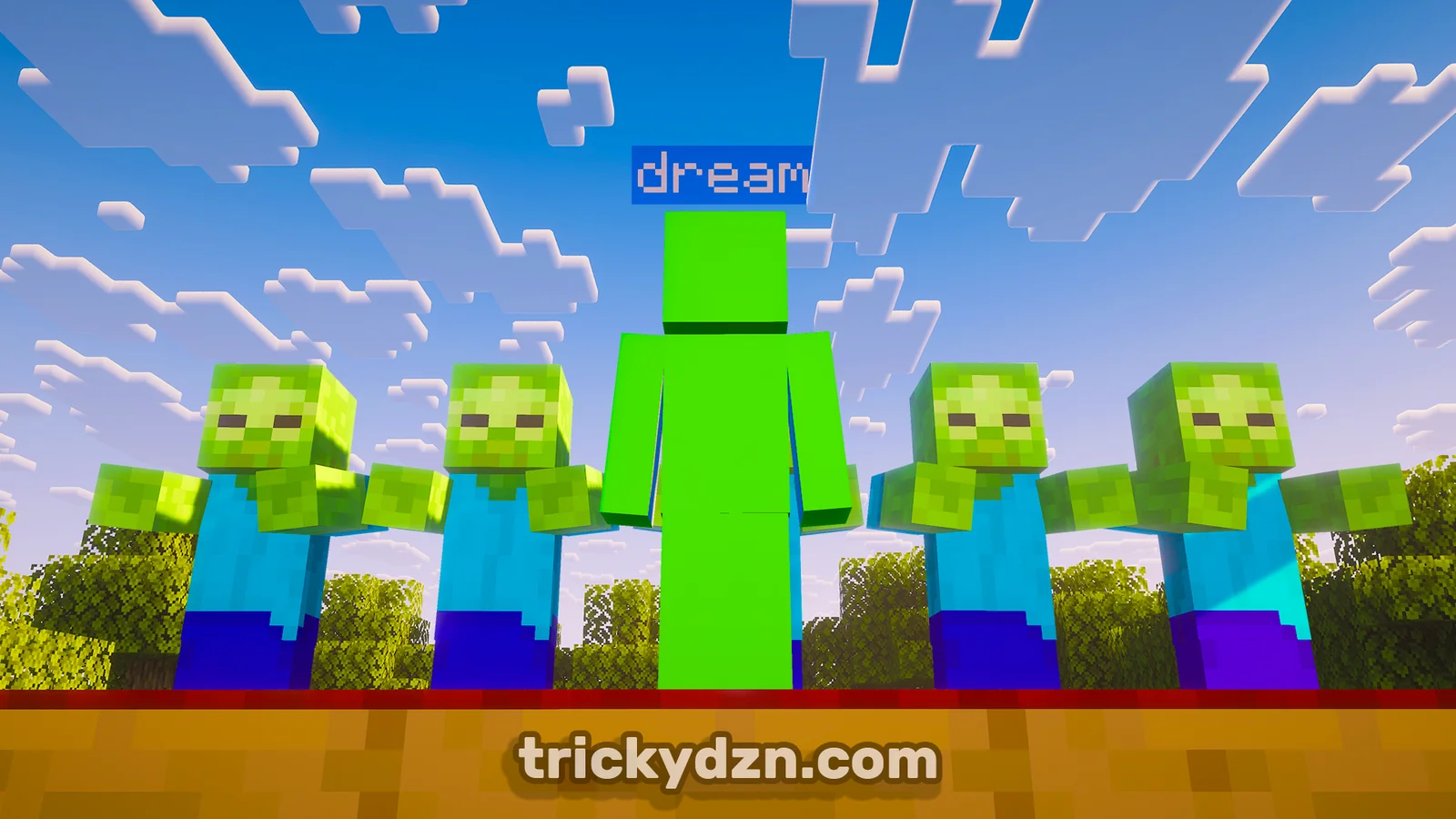 Minecraft thumbnail - dream with zombies